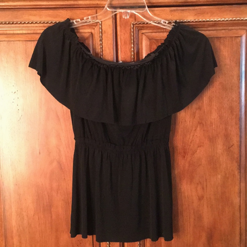 Black off the shoulder shirt